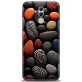 Phoenix Cep Kılıf HD Baskılı Kılıf + NANO TAM KAPLAYAN EKRAN KORUYUCU 344 Beyaz - Lacivert Huawei Mate 20 Lite ile uyumlu