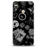 Phoenix Cep Kılıf HD Baskılı Kılıf + NANO TAM KAPLAYAN EKRAN KORUYUCU 354 Beyaz - Kırmızı - Siyah Huawei Honor 8C ile uyumlu