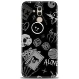 Phoenix Cep Kılıf HD Baskılı Kılıf + NANO TAM KAPLAYAN EKRAN KORUYUCU 354 Beyaz - Titanium Huawei Mate 20 Lite ile uyumlu