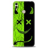 Phoenix Cep Kılıf HD Baskılı Kılıf + NANO TAM KAPLAYAN EKRAN KORUYUCU 360 Beyaz - Mor - Siyah Huawei Honor 8C ile uyumlu