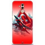 Phoenix Cep Kılıf HD Baskılı Kılıf + NANO TAM KAPLAYAN EKRAN KORUYUCU 38 Beyaz Huawei Mate 20 Lite ile uyumlu