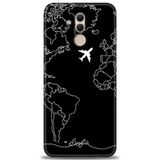 Phoenix Cep Kılıf HD Baskılı Kılıf + NANO TAM KAPLAYAN EKRAN KORUYUCU 382 Beyaz - Altın Huawei Mate 20 Lite ile uyumlu