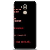 Phoenix Cep Kılıf HD Baskılı Kılıf + NANO TAM KAPLAYAN EKRAN KORUYUCU 391 Beyaz - Kırmızı Huawei Mate 20 Lite ile uyumlu