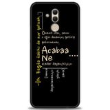 Phoenix Cep Kılıf HD Baskılı Kılıf + NANO TAM KAPLAYAN EKRAN KORUYUCU 393 Beyaz - Lacivert Huawei Mate 20 Lite ile uyumlu