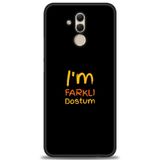 Phoenix Cep Kılıf HD Baskılı Kılıf + NANO TAM KAPLAYAN EKRAN KORUYUCU 399 Beyaz - Pembe Huawei Mate 20 Lite ile uyumlu