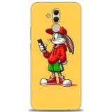 Phoenix Cep Kılıf HD Baskılı Kılıf + NANO TAM KAPLAYAN EKRAN KORUYUCU 401 Beyaz - Siyah Huawei Mate 20 Lite ile uyumlu