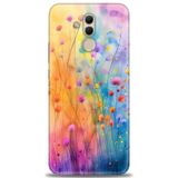 Phoenix Cep Kılıf HD Baskılı Kılıf + NANO TAM KAPLAYAN EKRAN KORUYUCU 413 Beyaz Çicek Desenli Huawei Mate 20 Lite ile uyumlu