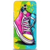 Phoenix Cep Kılıf HD Baskılı Kılıf + NANO TAM KAPLAYAN EKRAN KORUYUCU 441 Beyaz - Kırmızı - Siyah Huawei Mate 20 Lite ile uyumlu