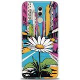 Phoenix Cep Kılıf HD Baskılı Kılıf + NANO TAM KAPLAYAN EKRAN KORUYUCU 443 Beyaz - Mavi Huawei Mate 20 Lite ile uyumlu