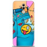Phoenix Cep Kılıf HD Baskılı Kılıf + NANO TAM KAPLAYAN EKRAN KORUYUCU 448 Beyaz - Pembe Huawei Mate 20 Lite ile uyumlu