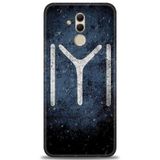 Phoenix Cep Kılıf HD Baskılı Kılıf + NANO TAM KAPLAYAN EKRAN KORUYUCU 464 Siyah - Altın Huawei Mate 20 Lite ile uyumlu