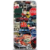 Phoenix Cep Kılıf HD Baskılı Kılıf + NANO TAM KAPLAYAN EKRAN KORUYUCU 482 Beyaz - Fuşya Huawei Mate 20 Lite ile uyumlu