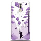 Phoenix Cep Kılıf HD Baskılı Kılıf + NANO TAM KAPLAYAN EKRAN KORUYUCU 54 Beyaz - Mor Huawei Mate 20 Lite ile uyumlu