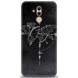 Phoenix Cep Kılıf HD Baskılı Kılıf + NANO TAM KAPLAYAN EKRAN KORUYUCU 87 Beyaz Huawei Mate 20 Lite ile uyumlu