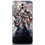 Phoenix Cep Kılıf HD Baskılı Kılıf + NANO TAM KAPLAYAN EKRAN KORUYUCU 99 Beyaz - Lacivert Huawei Mate 20 Lite ile uyumlu
