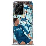 Phoenix Cep Kılıf HD Baskılı Kılıf + SERAMİK TAM KAPLAYAN EKRAN KORUYUCU 1 Beyaz Karbon Xiaomi Poco X5 Pro 5G ile uyumlu