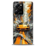 Phoenix Cep Kılıf HD Baskılı Kılıf + SERAMİK TAM KAPLAYAN EKRAN KORUYUCU 101 Beyaz Çicek Desenli Xiaomi Poco X5 Pro 5G ile uyumlu