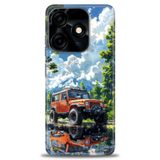 Phoenix Cep Kılıf HD Baskılı Kılıf + SERAMİK TAM KAPLAYAN EKRAN KORUYUCU 107 Beyaz Karbon Tecno Spark 10 Pro 4G ile uyumlu