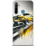 Phoenix Cep Kılıf HD Baskılı Kılıf + SERAMİK TAM KAPLAYAN EKRAN KORUYUCU 108 Beyaz - Altın Realme 6i ile uyumlu