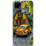 Phoenix Cep Kılıf HD Baskılı Kılıf + SERAMİK TAM KAPLAYAN EKRAN KORUYUCU 110 Beyaz Puantiye Realme C25S ile uyumlu