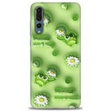 Phoenix Cep Kılıf HD Baskılı Kılıf + SERAMİK TAM KAPLAYAN EKRAN KORUYUCU 116 Beyaz - Koyu Mor Huawei P20 Pro ile uyumlu