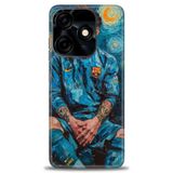 Phoenix Cep Kılıf HD Baskılı Kılıf + SERAMİK TAM KAPLAYAN EKRAN KORUYUCU 12 Siyah Tecno Spark 10 Pro 4G ile uyumlu