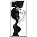 Phoenix Cep Kılıf HD Baskılı Kılıf + SERAMİK TAM KAPLAYAN EKRAN KORUYUCU 144 Beyaz - Mor Realme C25S ile uyumlu