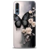 Phoenix Cep Kılıf HD Baskılı Kılıf + SERAMİK TAM KAPLAYAN EKRAN KORUYUCU 148 Siyah - Bordo Huawei P20 Pro ile uyumlu