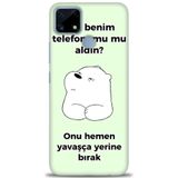 Phoenix Cep Kılıf HD Baskılı Kılıf + SERAMİK TAM KAPLAYAN EKRAN KORUYUCU 155 Beyaz Ahşap Realme C25S ile uyumlu