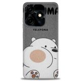 Phoenix Cep Kılıf HD Baskılı Kılıf + SERAMİK TAM KAPLAYAN EKRAN KORUYUCU 157 Beyaz Puantiye Tecno Spark 10 Pro 4G ile uyumlu