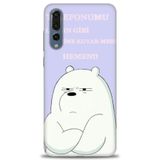 Phoenix Cep Kılıf HD Baskılı Kılıf + SERAMİK TAM KAPLAYAN EKRAN KORUYUCU 159 Beyaz - Fuşya Huawei P20 Pro ile uyumlu