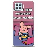 Phoenix Cep Kılıf HD Baskılı Kılıf + SERAMİK TAM KAPLAYAN EKRAN KORUYUCU 166 Beyaz - Altın Oppo A73 ile uyumlu