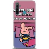 Phoenix Cep Kılıf HD Baskılı Kılıf + SERAMİK TAM KAPLAYAN EKRAN KORUYUCU 166 Beyaz - Kırmızı Realme 6i ile uyumlu