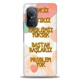 Phoenix Cep Kılıf HD Baskılı Kılıf + SERAMİK TAM KAPLAYAN EKRAN KORUYUCU 170 Beyaz Çicek Desenli Huawei Nova 9 SE ile uyumlu