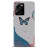 Phoenix Cep Kılıf HD Baskılı Kılıf + SERAMİK TAM KAPLAYAN EKRAN KORUYUCU 185 Beyaz - Pembe Xiaomi Poco X5 Pro 5G ile uyumlu
