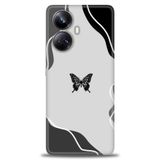 Phoenix Cep Kılıf HD Baskılı Kılıf + SERAMİK TAM KAPLAYAN EKRAN KORUYUCU 190 Beyaz - Fuşya Realme 10 Pro Plus ile uyumlu