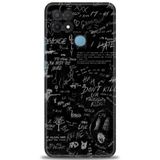 Phoenix Cep Kılıf HD Baskılı Kılıf + SERAMİK TAM KAPLAYAN EKRAN KORUYUCU 202 Beyaz - Mavi - Siyah Oppo A15 ile uyumlu