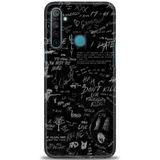 Phoenix Cep Kılıf HD Baskılı Kılıf + SERAMİK TAM KAPLAYAN EKRAN KORUYUCU 202 Beyaz - Mor Realme 5i ile uyumlu