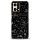 Phoenix Cep Kılıf HD Baskılı Kılıf + SERAMİK TAM KAPLAYAN EKRAN KORUYUCU 202 Siyah - Gül Oppo Reno 7 ile uyumlu