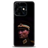 Phoenix Cep Kılıf HD Baskılı Kılıf + SERAMİK TAM KAPLAYAN EKRAN KORUYUCU 21 Siyah - Fuşya Tecno Spark 10 Pro 4G ile uyumlu