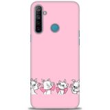 Phoenix Cep Kılıf HD Baskılı Kılıf + SERAMİK TAM KAPLAYAN EKRAN KORUYUCU 214 Beyaz Desenli Realme 5i ile uyumlu