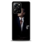 Phoenix Cep Kılıf HD Baskılı Kılıf + SERAMİK TAM KAPLAYAN EKRAN KORUYUCU 22 Beyaz - Altın - Siyah Xiaomi Poco X5 Pro 5G ile uyumlu