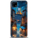 Phoenix Cep Kılıf HD Baskılı Kılıf + SERAMİK TAM KAPLAYAN EKRAN KORUYUCU 221 Siyah - Gri Realme C25S ile uyumlu