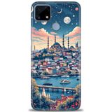 Phoenix Cep Kılıf HD Baskılı Kılıf + SERAMİK TAM KAPLAYAN EKRAN KORUYUCU 223 Siyah - Gül Realme C25S ile uyumlu