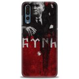 Phoenix Cep Kılıf HD Baskılı Kılıf + SERAMİK TAM KAPLAYAN EKRAN KORUYUCU 23 Beyaz - Mavi - Altın Huawei P20 Pro ile uyumlu