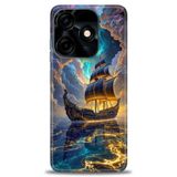 Phoenix Cep Kılıf HD Baskılı Kılıf + SERAMİK TAM KAPLAYAN EKRAN KORUYUCU 233 Beyaz - Koyu Mor Tecno Spark 10 Pro 4G ile uyumlu