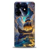 Phoenix Cep Kılıf HD Baskılı Kılıf + SERAMİK TAM KAPLAYAN EKRAN KORUYUCU 233 Siyah - Kahverengi Tecno Spark 10 Pro ile uyumlu