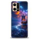 Phoenix Cep Kılıf HD Baskılı Kılıf + SERAMİK TAM KAPLAYAN EKRAN KORUYUCU 235 Beyaz Karbon Oppo Reno 7 ile uyumlu