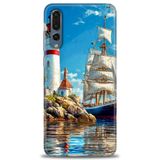Phoenix Cep Kılıf HD Baskılı Kılıf + SERAMİK TAM KAPLAYAN EKRAN KORUYUCU 239 Siyah - Altın Huawei P20 Pro ile uyumlu
