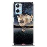 Phoenix Cep Kılıf HD Baskılı Kılıf + SERAMİK TAM KAPLAYAN EKRAN KORUYUCU 24 Beyaz - Turkuaz - Fuşya Oppo A96 4G ile uyumlu